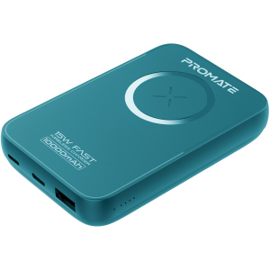 УМБ Promate PowerMag-10+ 10000 mAh MagSafe USB-C PD та USB-А QC3 Blue (powermag-10+.blue) рейтинг