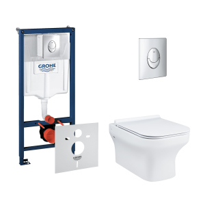 Набір інсталяція 4 в 1 Grohe Rapid SL 38721001 + унітаз з сидінням Qtap Cardinal QT0433C660HW в Дніпрі