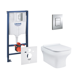 Набір інсталяція 4 в 1 Grohe Rapid SL 38772001 + унітаз з сидінням Qtap Cardinal QT0433C660HW ТОП в Дніпрі