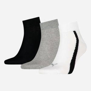 Набор носков Puma Unisex Lifestyle Quarter Socks 3 pack 90795202 35/38 3 пары White/Grey/Black (8720245031004) в Днепре