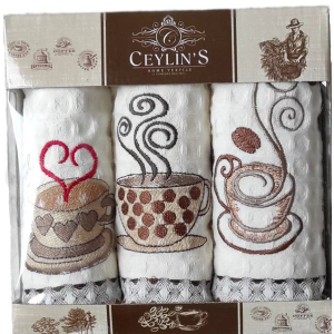 Набор вафельных салфеток Ceylin's Home Textile с вышивкой № 2 35 х 50 см 3 шт (ly5915) (4820000005915)