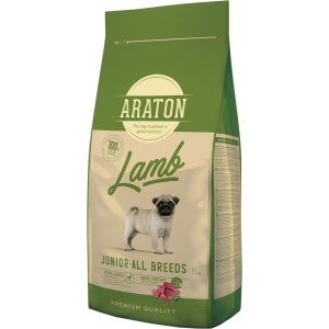 Сухий корм ARATON Lamb Junior All Breeds для цуценят 15 кг (ART45638) (4771317456380) ТОП в Дніпрі