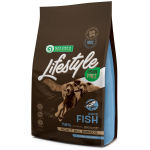 Сухой беззерновой корм для собак Nature's Protection Lifestyle Grain Free White Fish Adult All Breeds с белой рыбой 1.5 кг (NPLS45684) (4771317456847) в Днепре