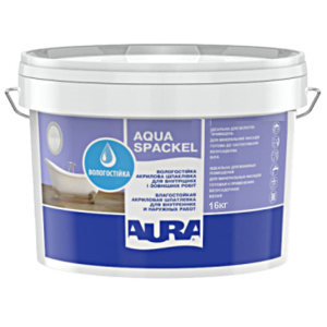 Влагостойкая шпатлевка Aura Luxpro Aqua Spackel белая для внутренних и наружных работ 16кг в Днепре