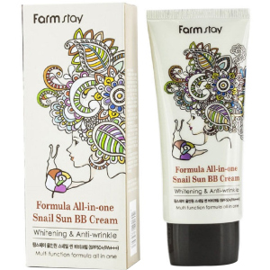 Многофункциональный ББ-крем Farmstay Formula All-In-One Snail Sun BB Cream SPF50+ PA+++ с экстрактом улитки 50 г (8809297384303) ТОП в Днепре