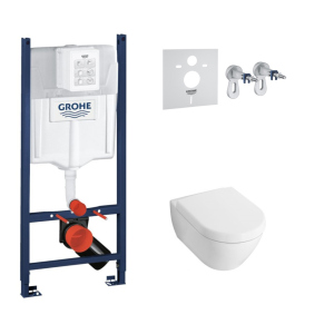 Grohe Комплект EJVSKCPVEJTF Enjoy Rimless уніт.підвісн. з сидінням CPVEJTF вільноп.+Інсталяція для унітазу 3в1 (38840000+3855800M+3713) (3884000G+EJVSK+CPVEJTF)