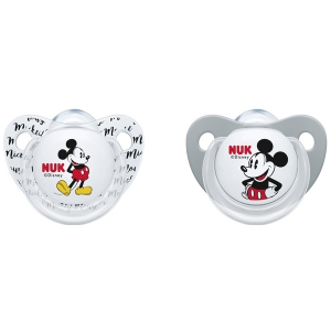 Пустушка Nuk Trend Disney Mickey c 6 місяців 2 шт Сіра з білим (4008600312994) ТОП в Дніпрі