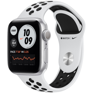 Смарт-часы Apple Watch Series 6 Nike GPS 40mm Silver Aluminum Case with Pure Platinum/Black Nike Sport Band (M00T3UL/A) рейтинг