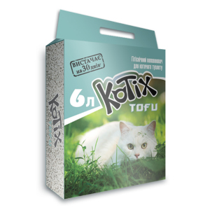Наповнювач для котячого туалету Kotix Тофу Classic Соєвий комкуючий 2.55 кг (6 л) (6972345440022)