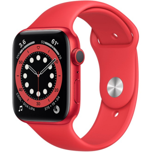 хорошая модель Смарт-часы Apple Watch Series 6 GPS 44mm (PRODUCT) Red Aluminium Case with Red Sport Band (M00M3UL/A)