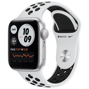 Смарт-часы Apple Watch SE Nike GPS 40mm Silver Aluminium Case with Pure Platinum/Black Nike Sport Band (MYYD2UL/A) ТОП в Дніпрі