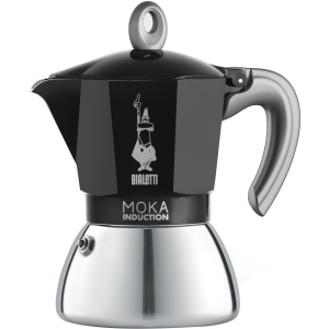 Гейзерна кавоварка Bialetti New Moka Induction на 6 чашки Чорна (0006936) краща модель в Дніпрі