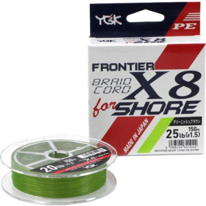 Шнур YGK Frontier Braid Cord X8 150 м (зелений) #1.0/0.165 мм 16lb/7.2 кг (55450296)