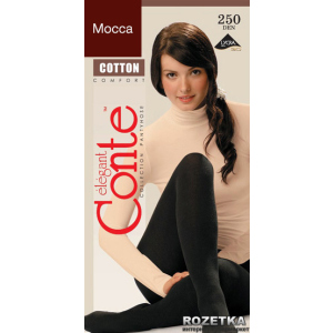 Колготки Conte з бавовни Cotton 250 Den 2 р. Mocca -4811473069038 в Дніпрі