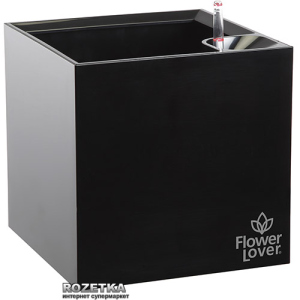 Розумний вазон Plastkon Flower Lover Cubico 21 x 21 x 21 см Чорний (8595096920506) ТОП в Дніпрі