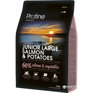 Сухий корм для цуценят та молодих собак великих порід Profine Junior Large Salmon з лососем та картоплею 3 кг (8595602517602) рейтинг