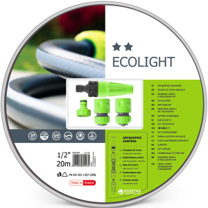 Набір поливальний Cellfast Ecolight 20 м 1/2" + комплект з'єднувачів (10-190) краща модель в Дніпрі