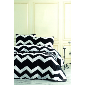 Покрывало Eponj Home B&W Big Zigzag 160x220 + наволочка 50x70 (6100000169043)