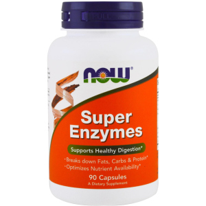 хорошая модель Натуральная добавка Now Foods Super Enzymes 90 капсул (733739029638)