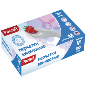 Рукавички вінілові Paclan M 100 шт (4610015980141) краща модель в Дніпрі