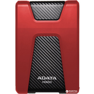 Жесткий диск ADATA DashDrive Durable HD650 1TB AHD650-1TU31-CRD 2.5" USB 3.1 External Red лучшая модель в Днепре