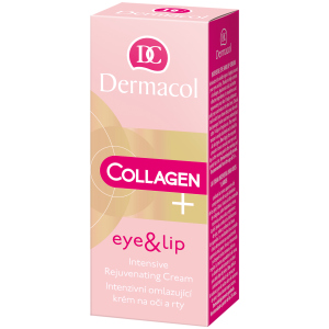 Крем для повік та губ Dermacol Collagen Plus омолоджуючий інтенсивний 15 мл (8595003110372) краща модель в Дніпрі