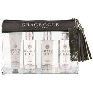 Набір для жінок Grace Cole Travel Set White Nectarine & Pear + косметичка (5055443697510) краща модель в Дніпрі