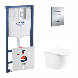 Набір інсталяція 4 в 1 Grohe Rapid SL 38772001 + унітаз із сидінням Qtap Robin QT1333046ENRW ТОП в Дніпрі