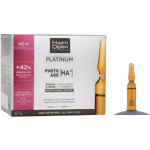 Ампули MartiDerm Platinum Photo-Age Ampollas HA+ 30 шт х 2 мл (8437000435440) краща модель в Дніпрі