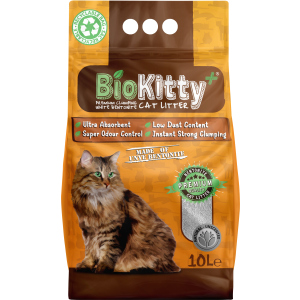 Наповнювач для котячого туалету BioKitty Super Premium White Бентонітовий комкуючий 8.4 кг (10 л)(8680659333531) в Дніпрі