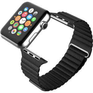 Ремінець Promate Lavish-38 для Apple Watch 38-40 мм 1/2/3/4/5/6/SE Black (lavish-38.black) краща модель в Дніпрі