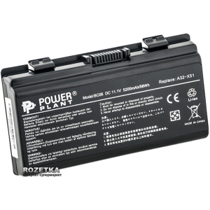 Акумулятор PowerPlant для Asus X51H Black (11.1V/5200mAh/6Cells) (NB00000011) в Дніпрі