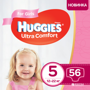 Підгузки Huggies Ultra Comfort 5 Mega для дівчаток 56 шт (5029053543642) в Дніпрі