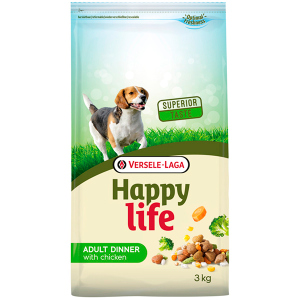 Cухий корм для дорослих собак Happy Life Дорослий зі смаком курки 3 кг (5410340311059) краща модель в Дніпрі