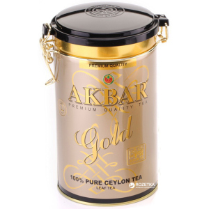 Чай чорний листовий Akbar Gold 450 г у бляшаній банці (5014176001780) краща модель в Дніпрі