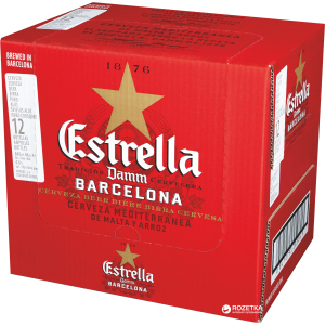 Упаковка пива Estrella Damm Lager светлое фильтрованное 4.6% 0.66 л х 12 бутылок (8410793282965) ТОП в Днепре