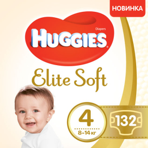 Подгузники Huggies Elite Soft 4 8-14 кг 132 шт (5029054566220) в Днепре