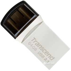 Transcend JetFlash 890 64GB USB 3.1 / Type-C Silver (TS64GJF890S) лучшая модель в Днепре