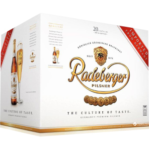 Упаковка пива Radeberger светлое фильтрованное 4.8% 0.5 л x 20 бутылок (4014388001036) лучшая модель в Днепре