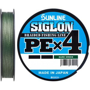 Шнур Sunline Siglon PE х4 150 м # 1.2/0.187 мм 9.2 кг Темно-зелений (16580920)