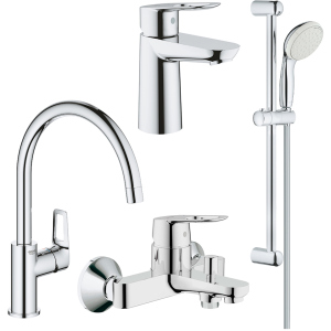 Набір змішувачів GROHE BauLoop 123225K + кухонний змішувач (23337000 + 32815000 + 31232001 + 27598001) в Дніпрі