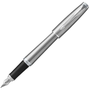 Ручка перьевая Parker Urban 17 Metro Metallic CT FP F Черная Серебристый корпус (30 311) лучшая модель в Днепре