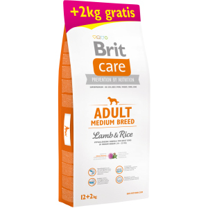 Сухий корм для дорослих собак середніх порід Brit Care Adult Medium Breed Lamb & Rice 14 кг (8595602533602)