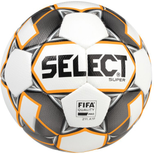 М'яч футбольний Select Super Fifa New (011) №5 White-Grey (5703543200894) в Дніпрі