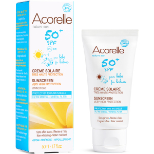 Сонцезахисний крем для дітей Acorelle SPF 50+ органічний 50 мл (3700343046082) краща модель в Дніпрі