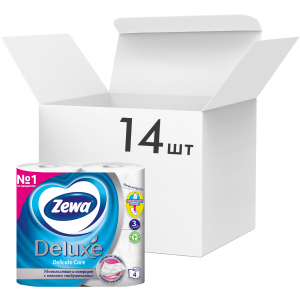 Упаковка туалетного паперу Zewa Deluxe тришарового без аромату 14 шт по 4 рулони (7322540313376) краща модель в Дніпрі