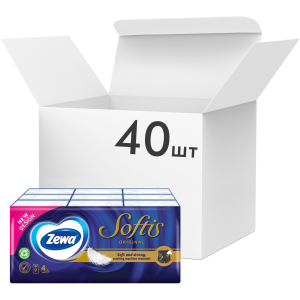 Упаковка носових хусток Zewa Softis чотиришарових кишенькових 40 шт по 9 пачок (7322540352313) краща модель в Дніпрі