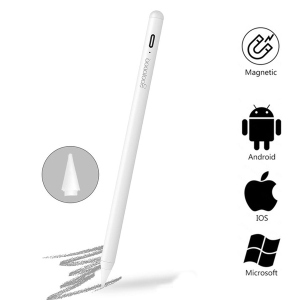 Стілус універсальний Goojodoq Active Magnetic 3 Gen Android iPhone (iPad до 2017) Type-C 1.2mm White краща модель в Дніпрі