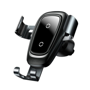 Автоутримувач із бездротовою зарядкою Baseus Metal Gravity Car Mount 1.7A Qc3.0 Сірий (RO-22377) краща модель в Дніпрі