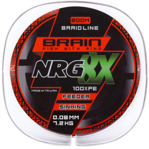 Шнур Brain NRG 8X sinking 200 м 0.08 мм 7.2 кг Коричневий (18582087) краща модель в Дніпрі